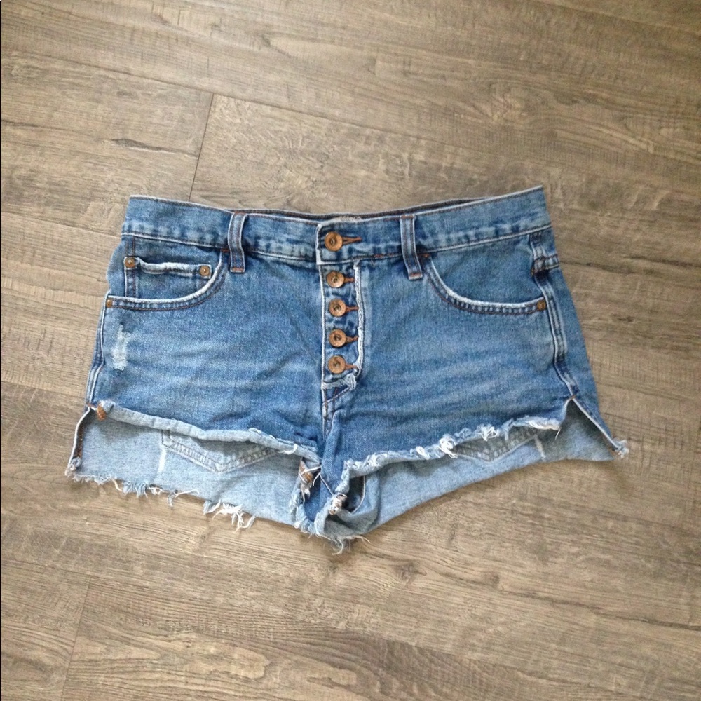Free People Button Fly Jean Shorts